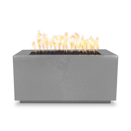 The Outdoor Plus 72 Rectangular Pismo Fire Pit, Powder Coated Metal, Silver Vein, Spark Ignition w/Flame Sense, Nat. Gas OPT-R7224PCRFSEN-SLV-NG